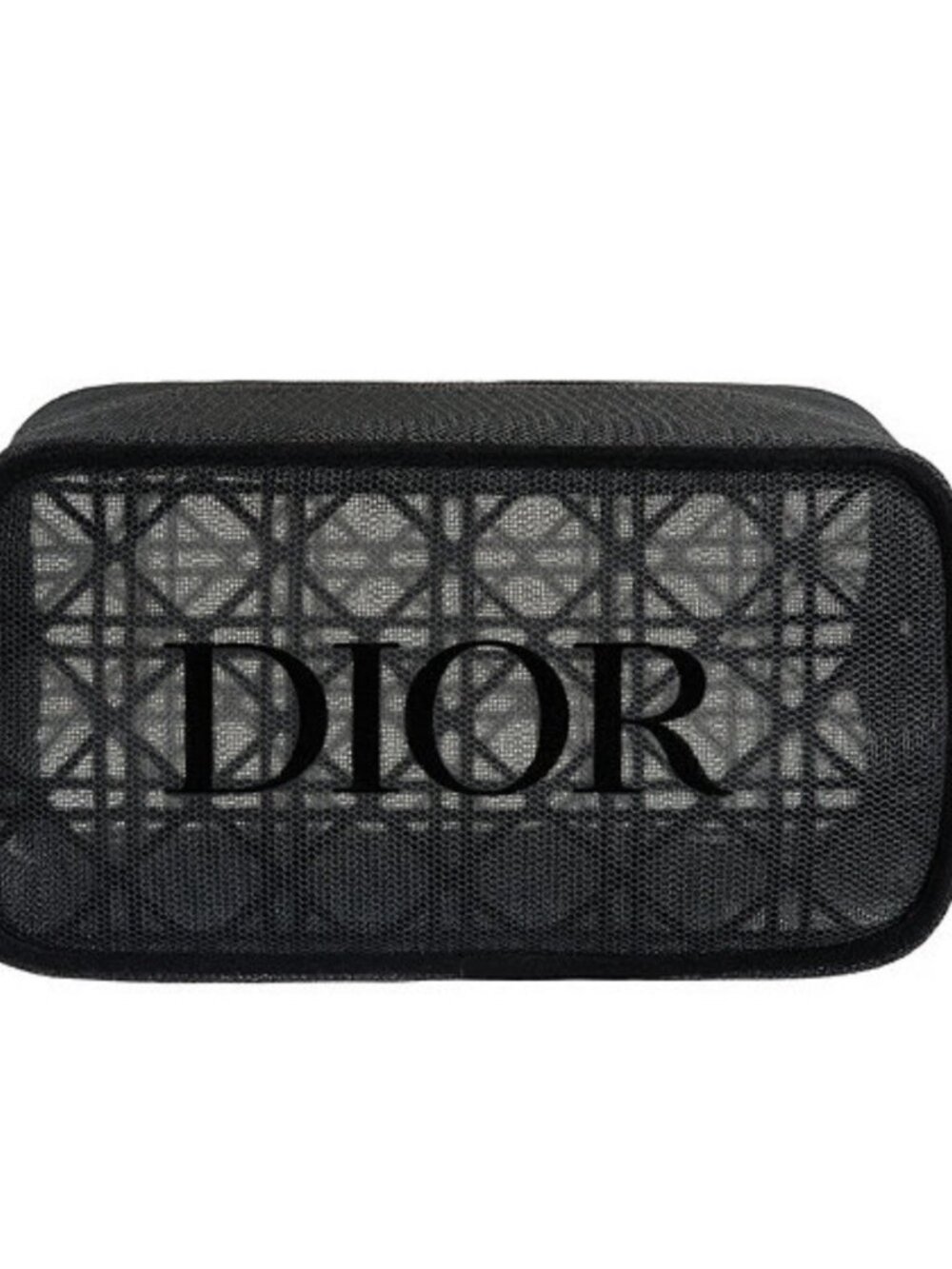 Dior Oblique Mesh Velvet Black Cosmetic Pouch | Dior Logo Makeup Bag
